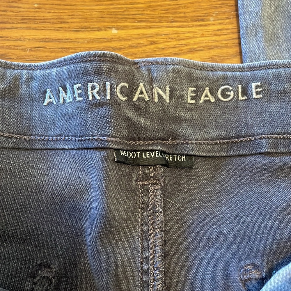 🟦 American Eagle Women’s Black Highest Rise Jeggings (size 16) - Picture 7 of 11